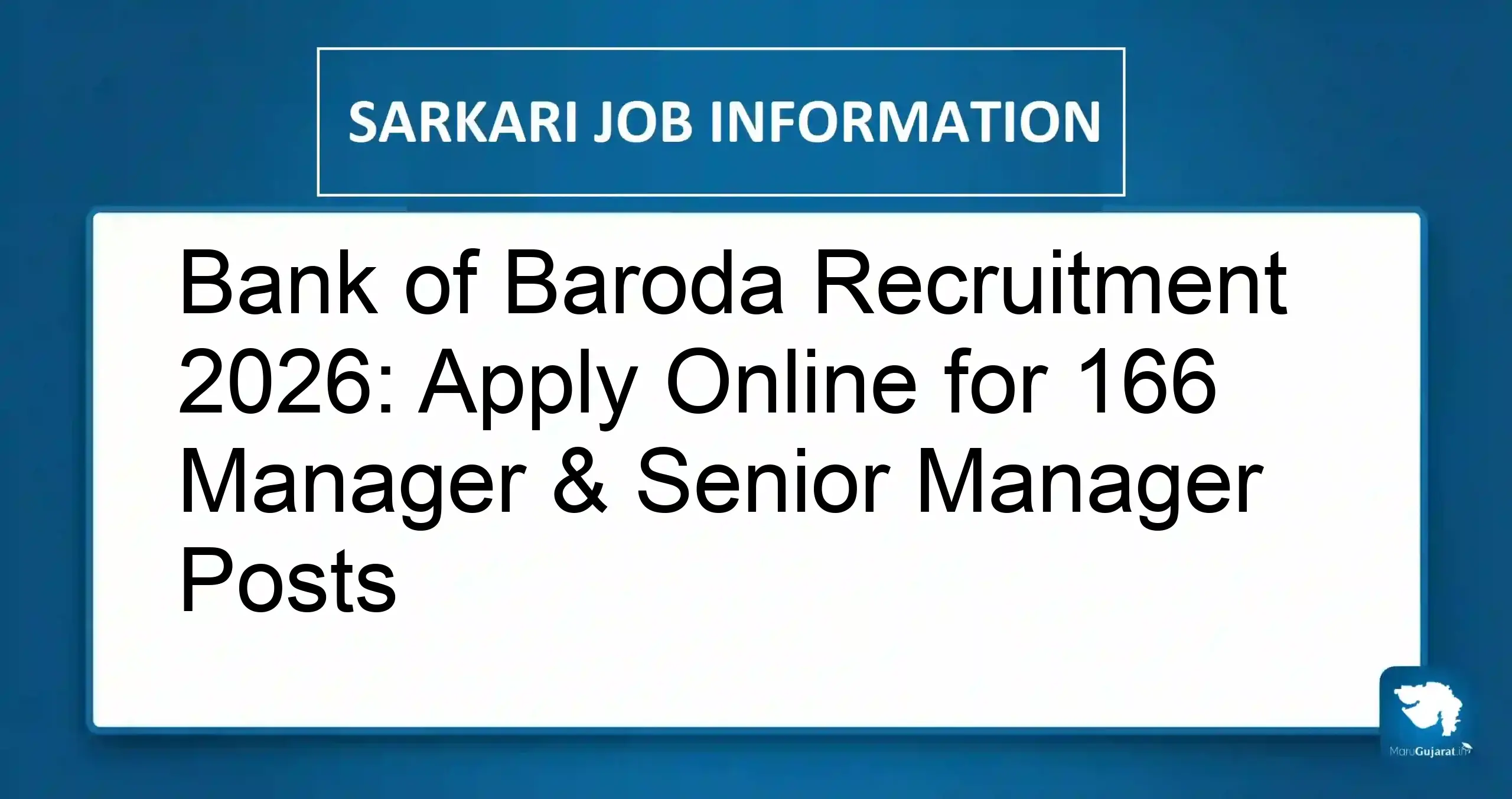 Bank of Baroda Recruitment 2026