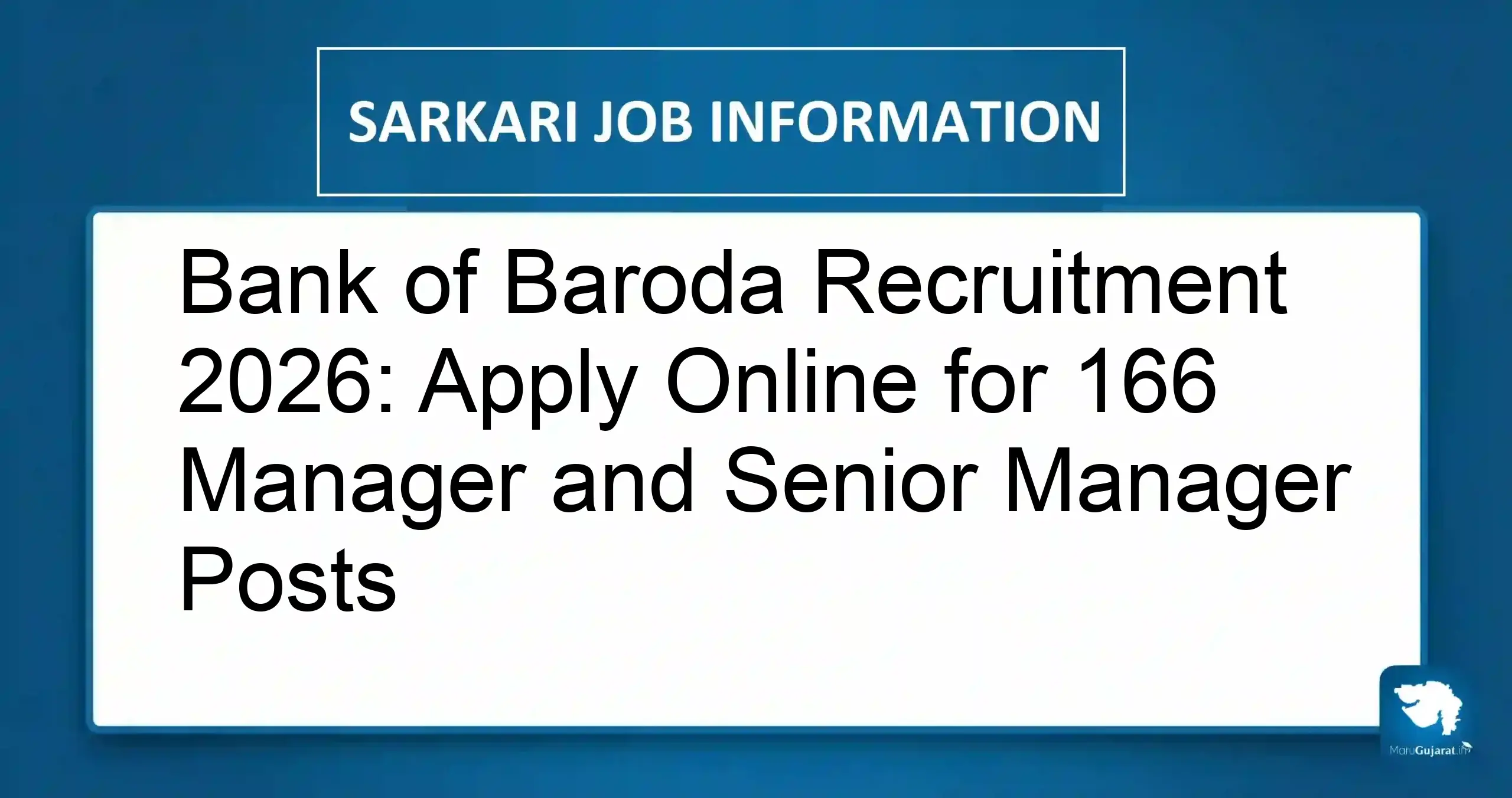 Bank of Baroda Recruitment 2026