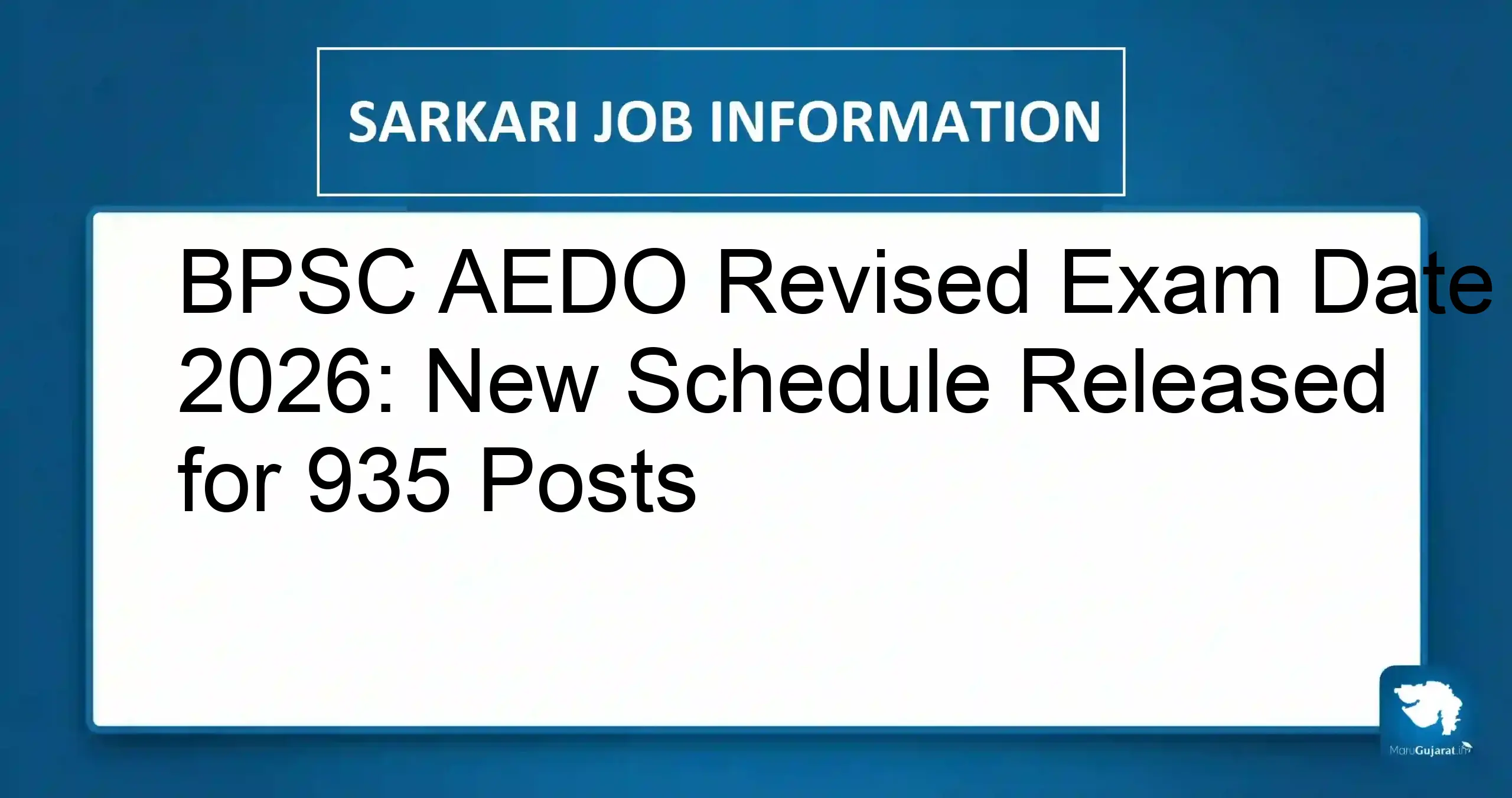 BPSC AEDO Revised Exam Date 2026