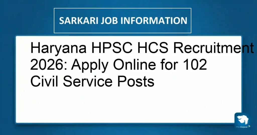 Haryana HPSC HCS Recruitment 2026: Apply Online for 102 Civil Service Posts
