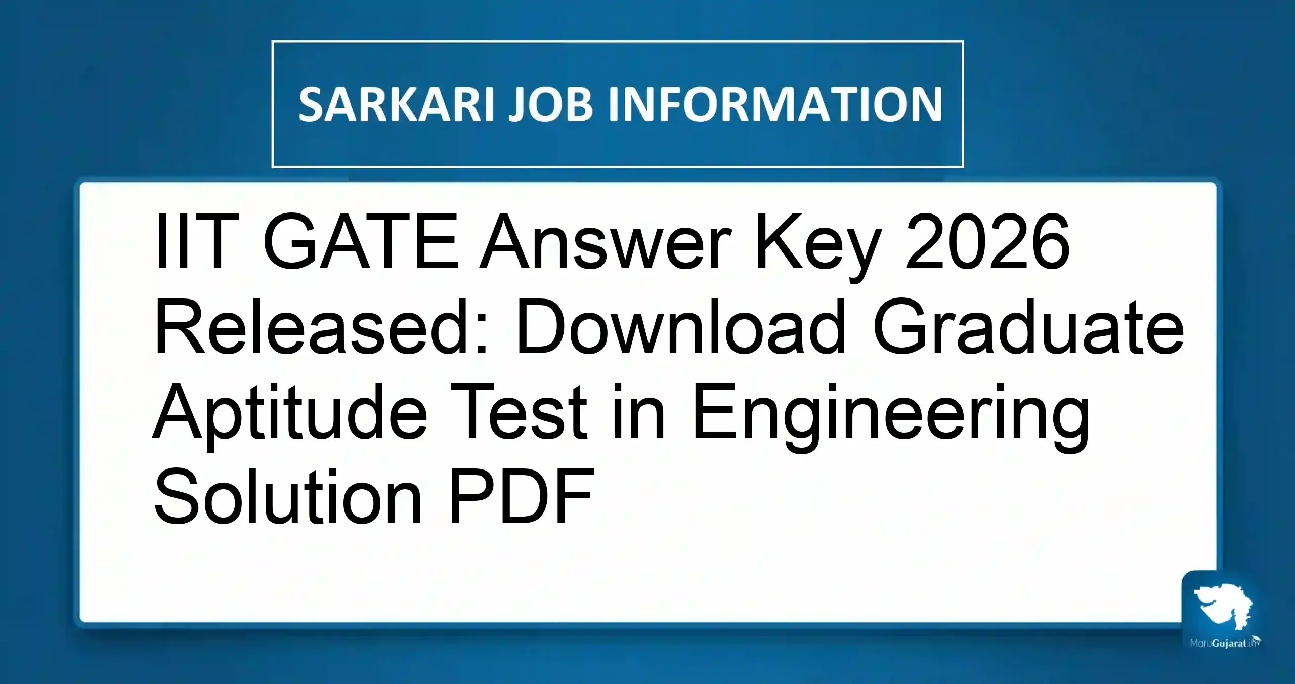 IIT GATE Answer Key 2026