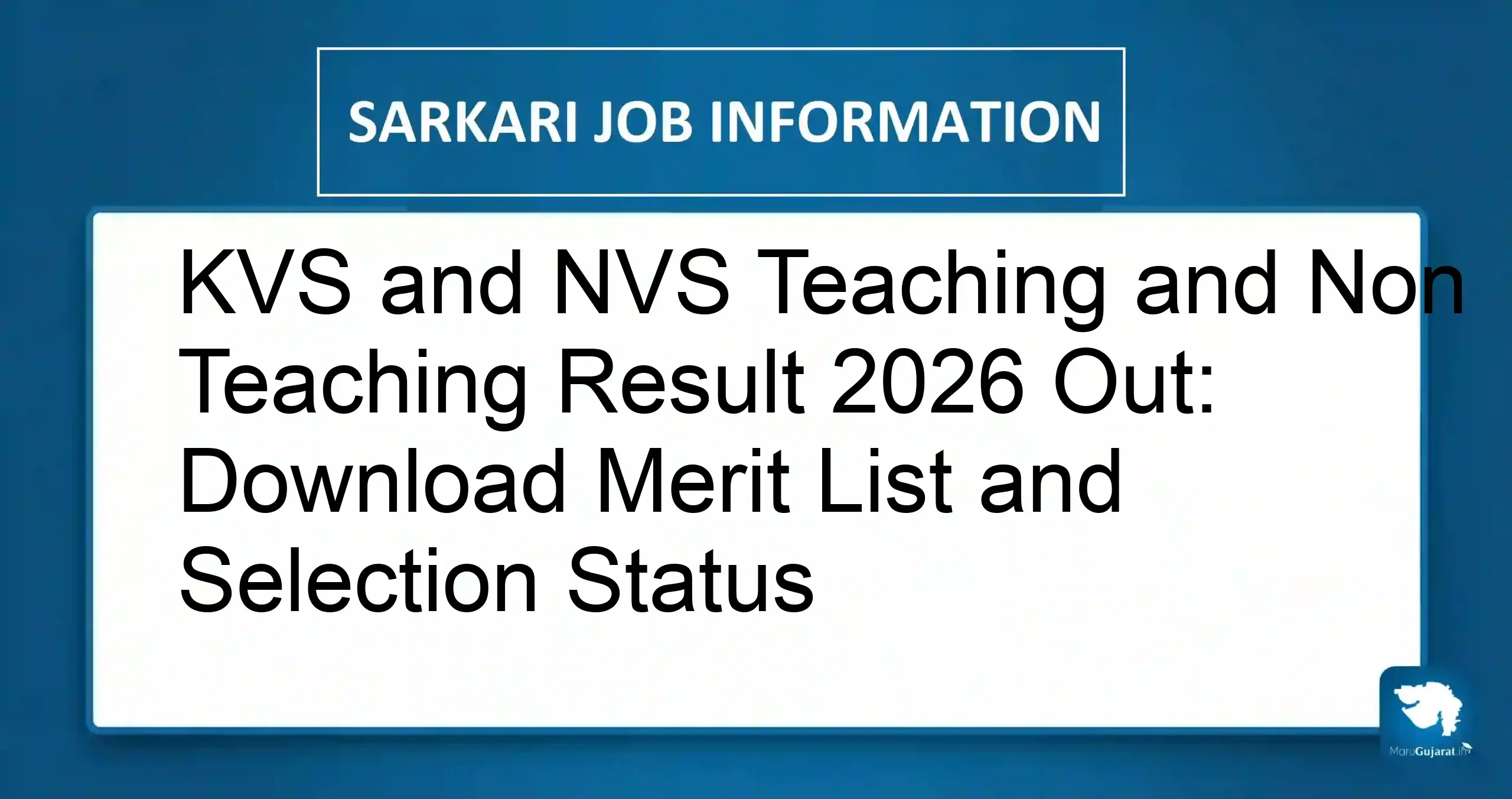 KVS NVS Result 2026