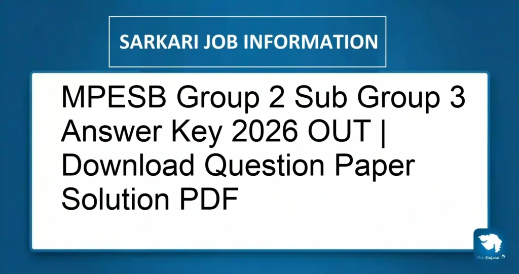MPESB Group 2 Sub Group 3 Answer Key 2026 OUT | Download Question Paper Solution PDF