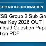 MPESB Group 2 Sub Group 3 Answer Key 2026 OUT | Download Question Paper Solution PDF