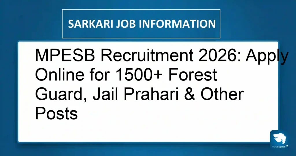 MPESB Recruitment 2026: Apply Online for 1500+ Forest Guard, Jail Prahari & Other Posts