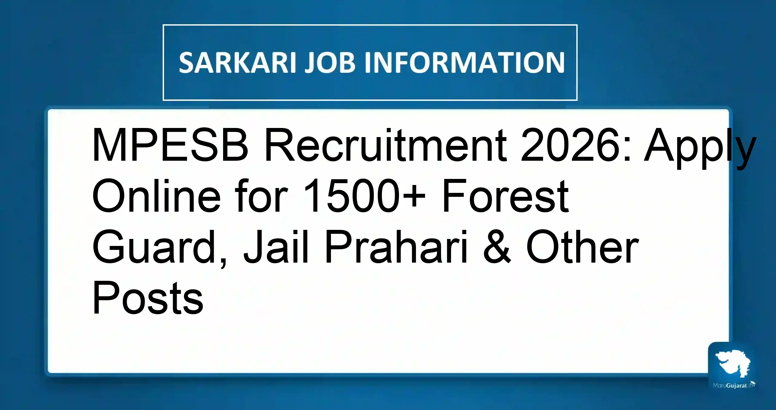 MPESB Recruitment 2026