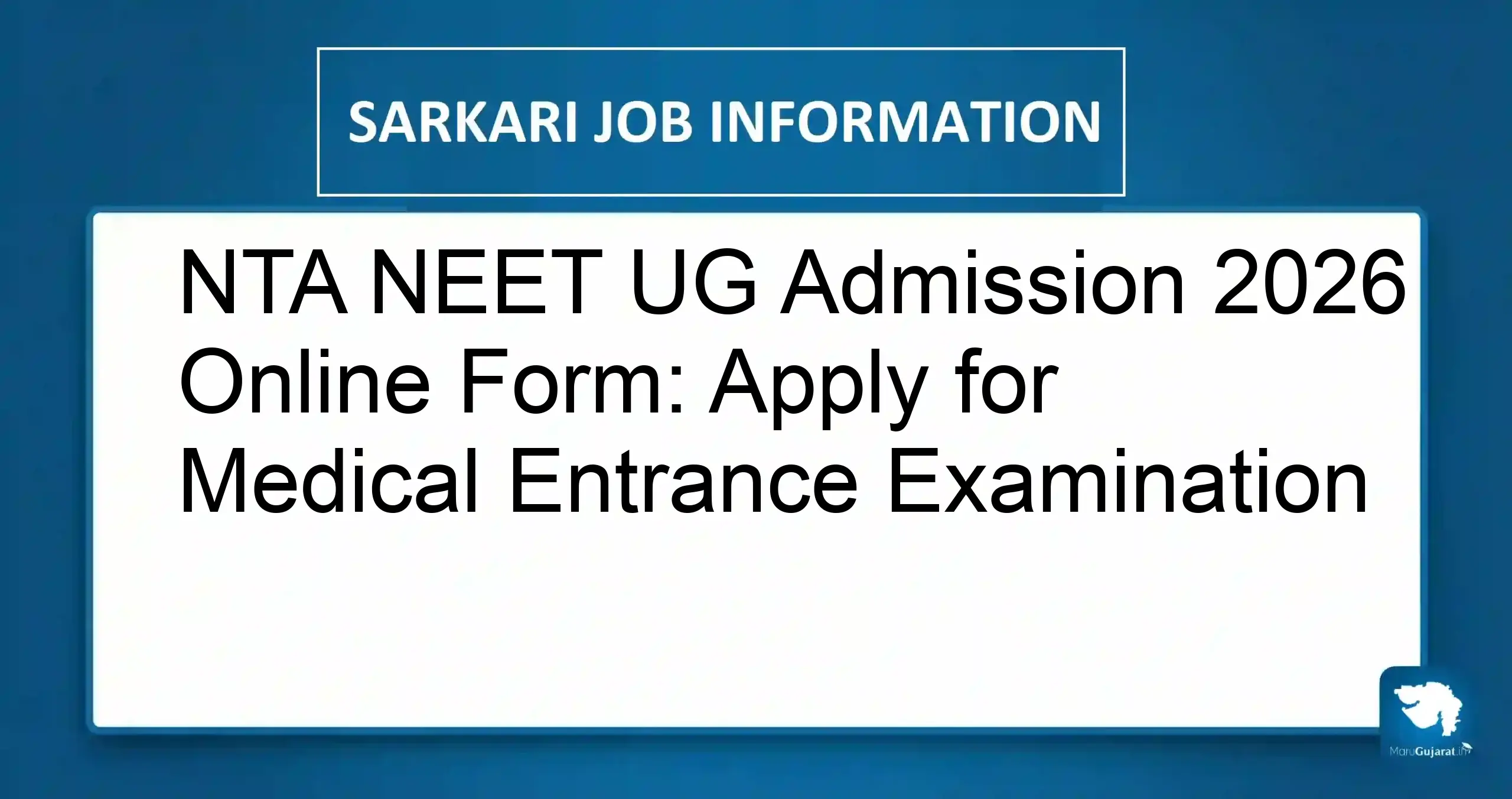 NTA NEET UG Admission 2026