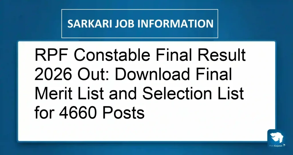 RPF Constable Final Result 2026 Out: Download Final Merit List and Selection List for 4660 Posts