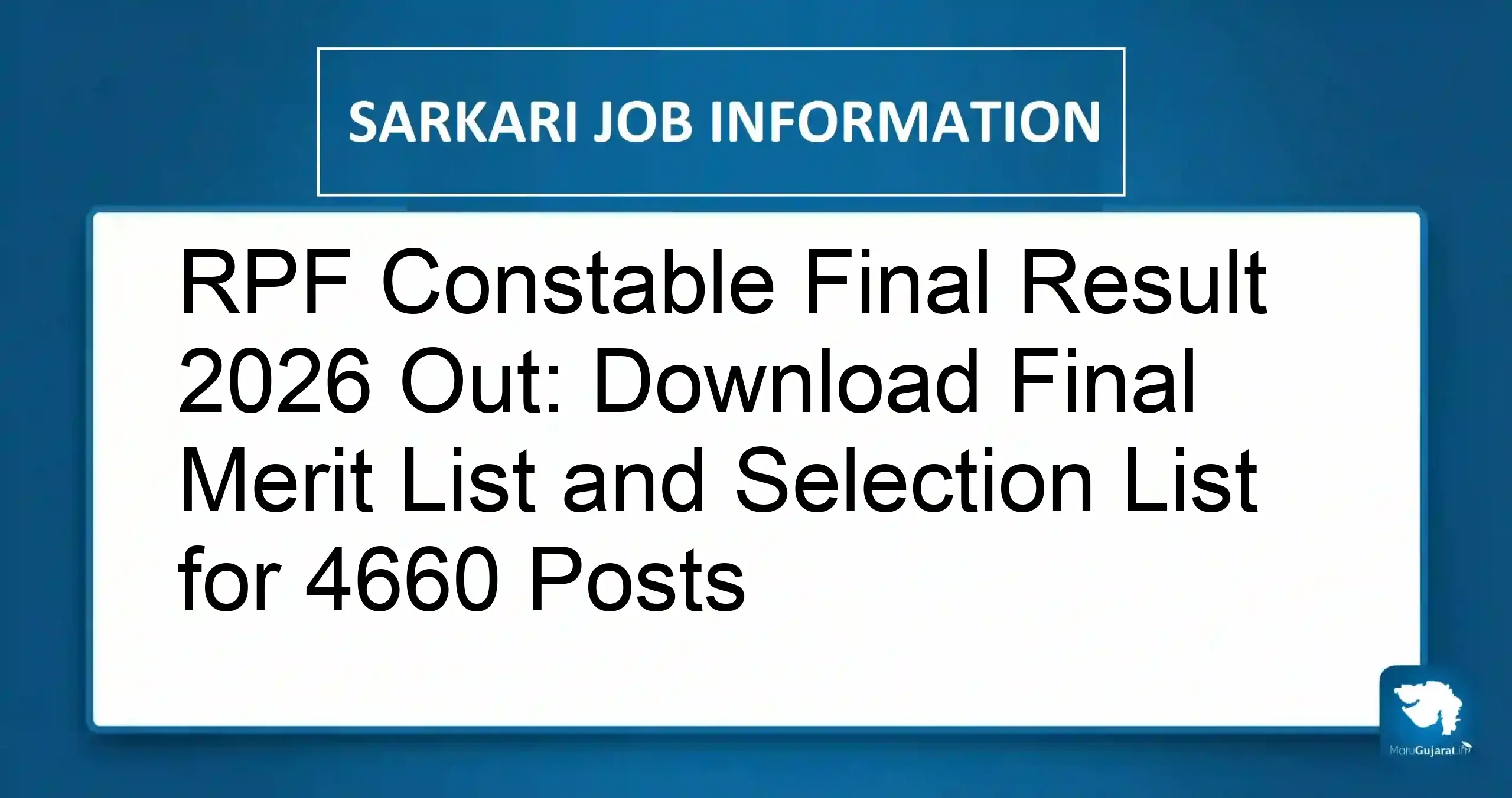 RPF Constable Final Result 2026