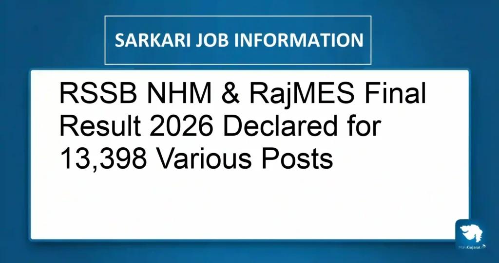 RSSB NHM & RajMES Final Result 2026 Declared for 13,398 Various Posts
