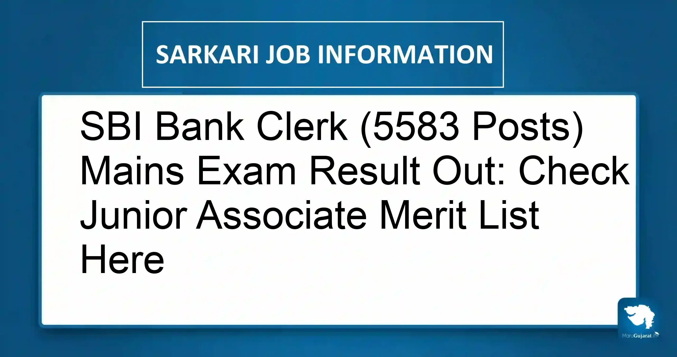 SBI Clerk Mains Result