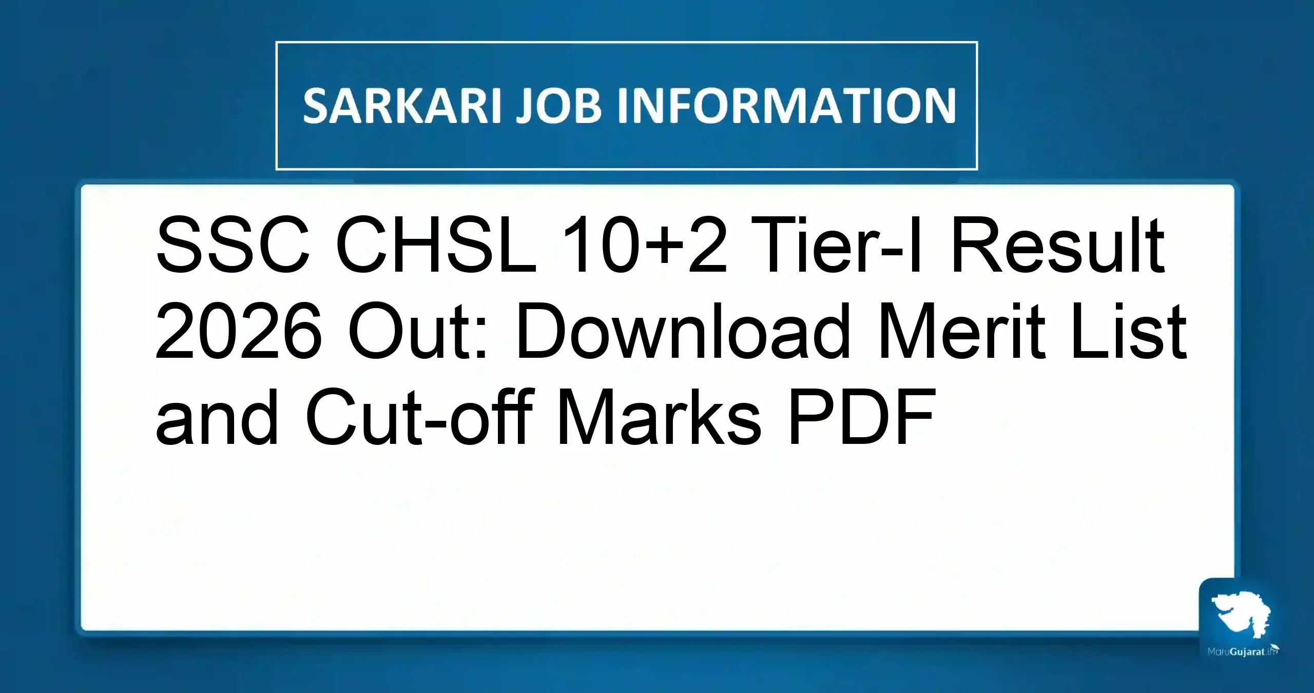 SSC CHSL Tier-I Result 2026
