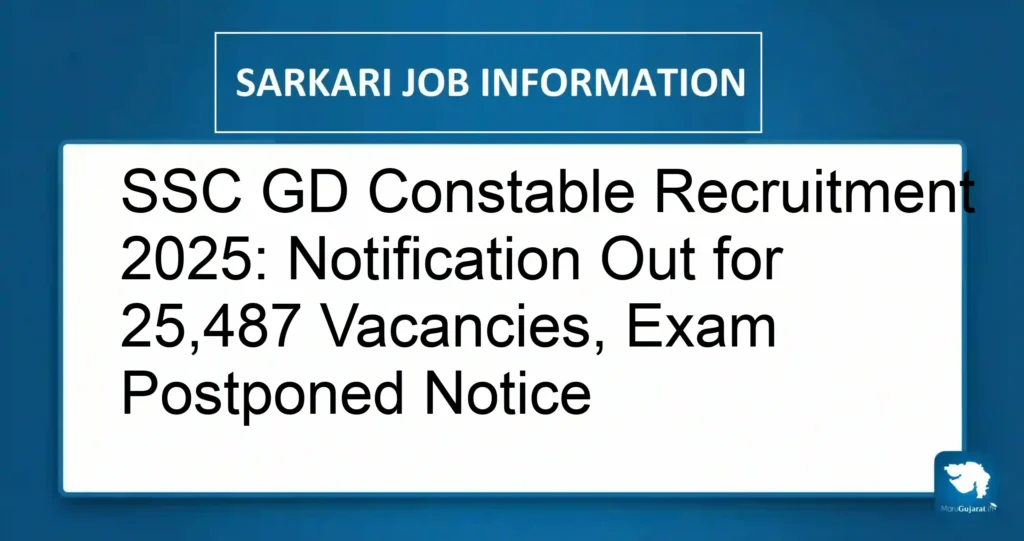 SSC GD Constable Recruitment 2025: Notification Out for 25,487 Vacancies, Exam Postponed Notice