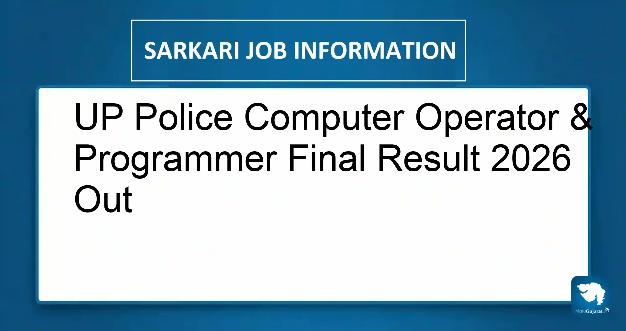 UP Police Computer Operator Final Result 2026, UPPRPB Result, Computer Operator Merit List