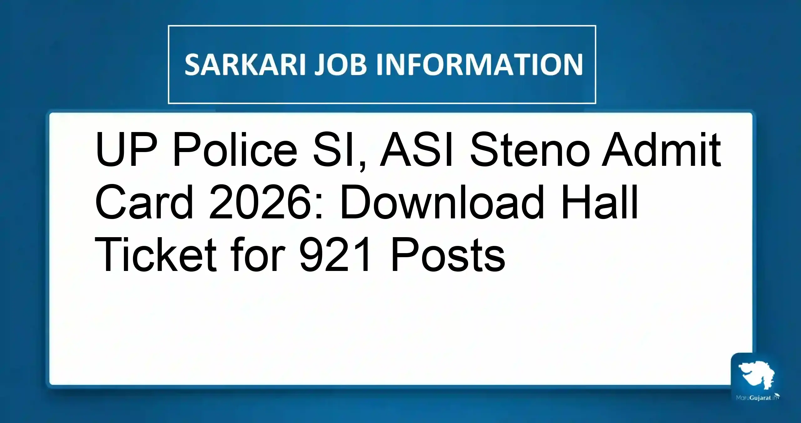 UP Police SI ASI Steno Admit Card 2026