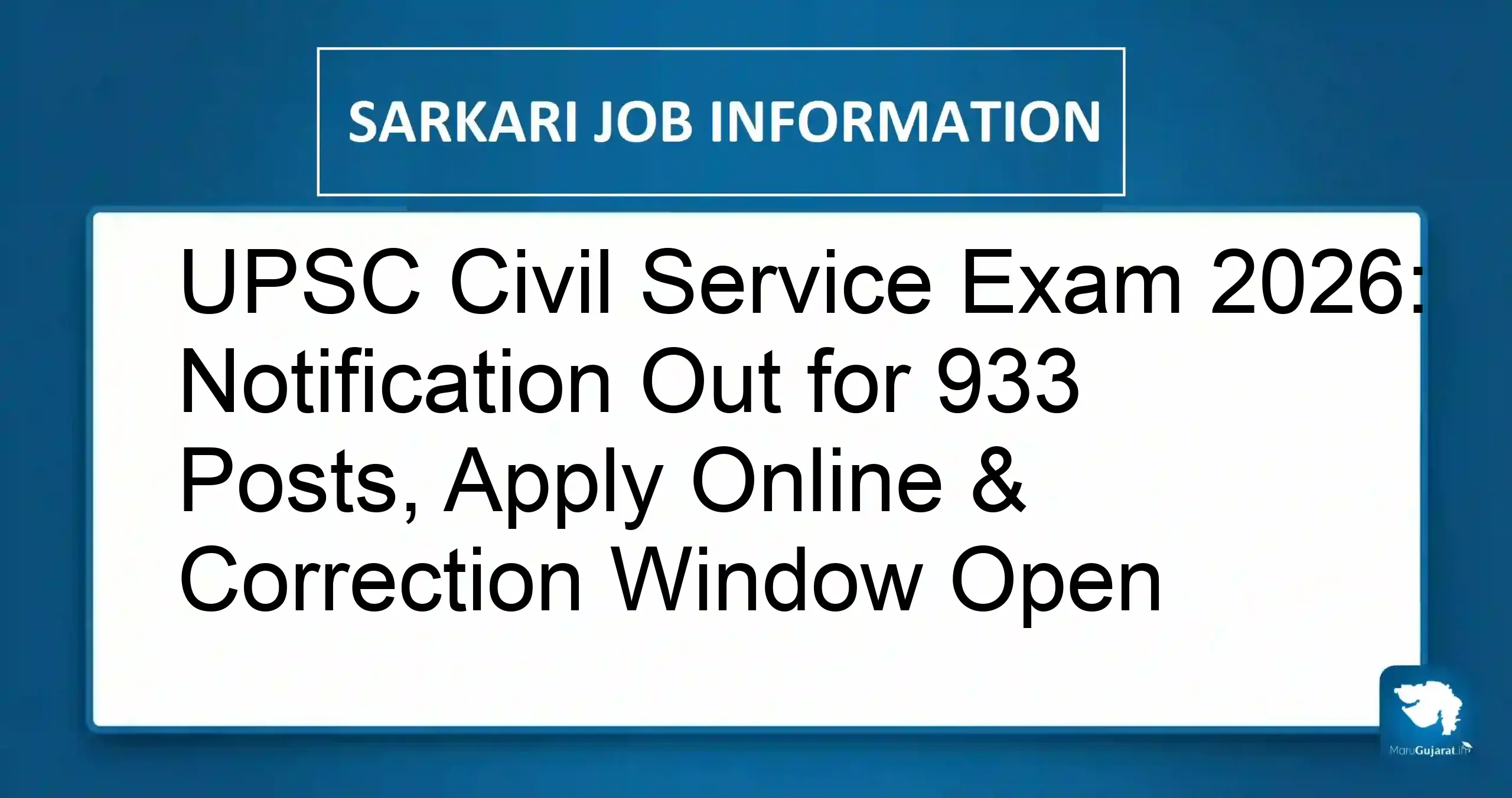 UPSC Civil Service Exam 2026