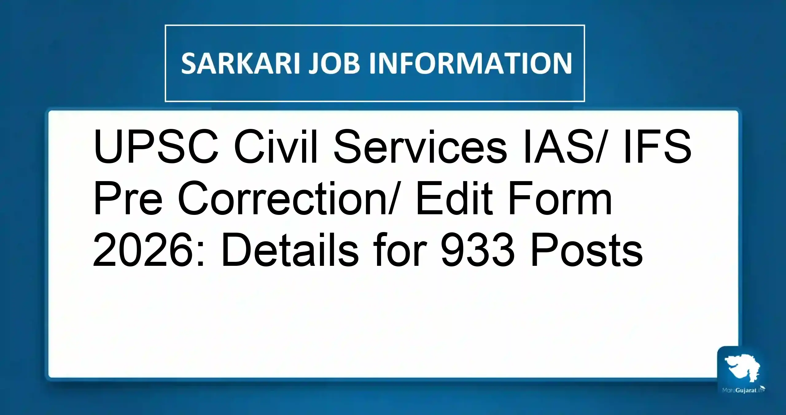 UPSC Civil Services IAS IFS Recruitment 2026