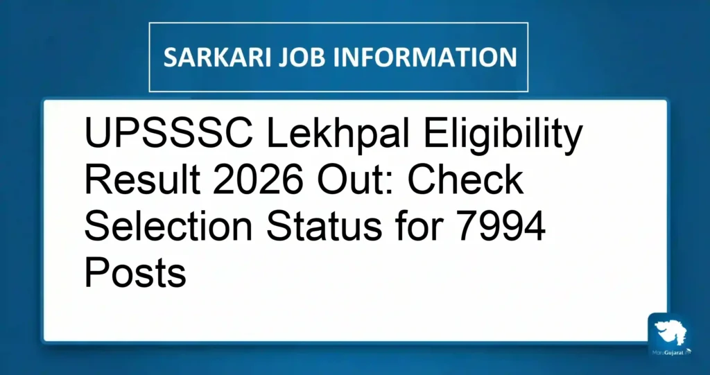 UPSSSC Lekhpal Eligibility Result 2026 Out: Check Selection Status for 7994 Posts