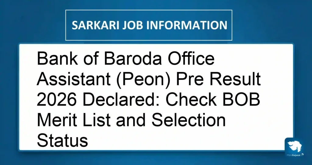 Bank of Baroda Office Assistant (Peon) Pre Result 2026 Declared: Check BOB Merit List and Selection Status