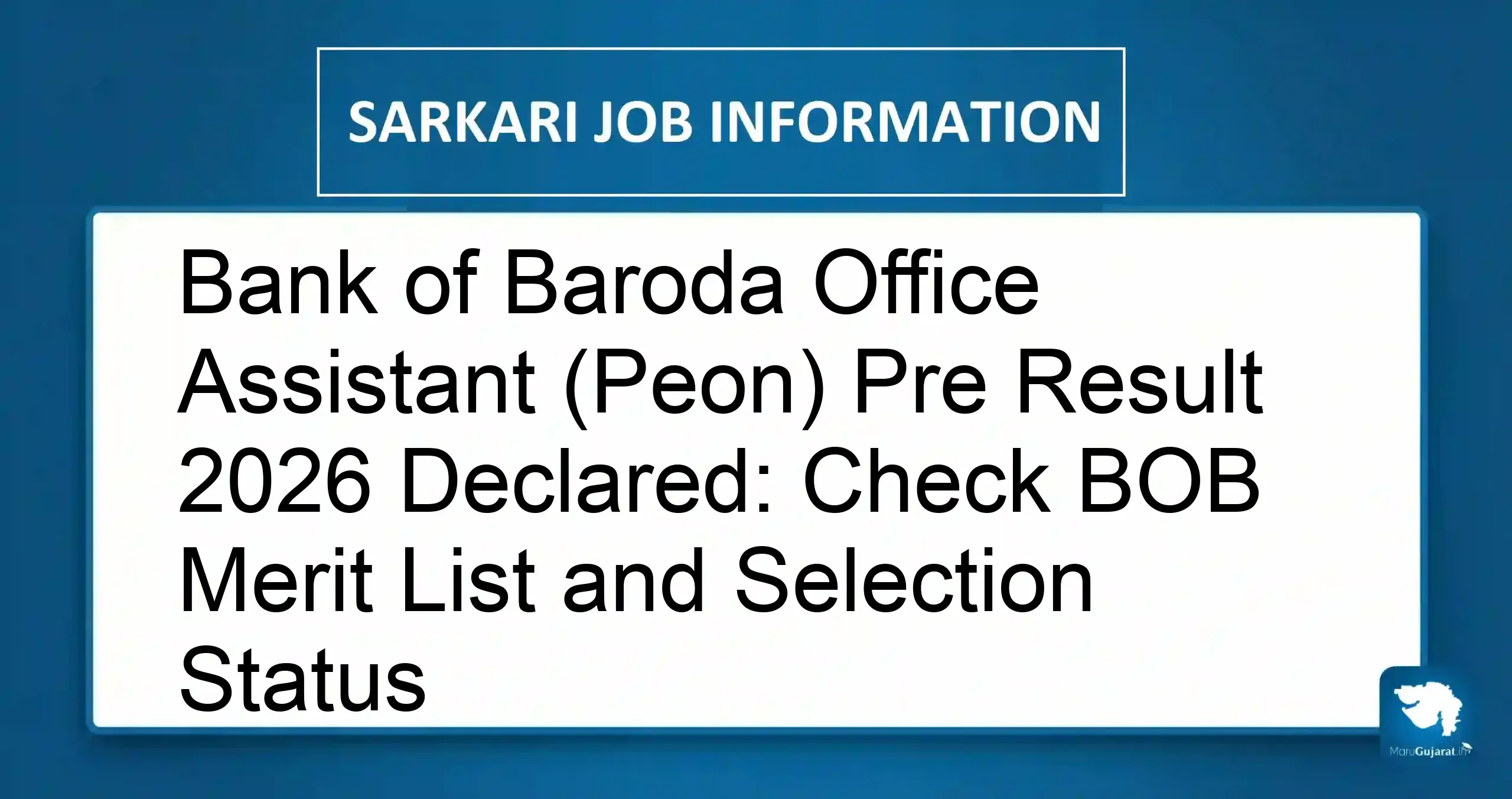 Bank of Baroda Office Assistant Result 2026