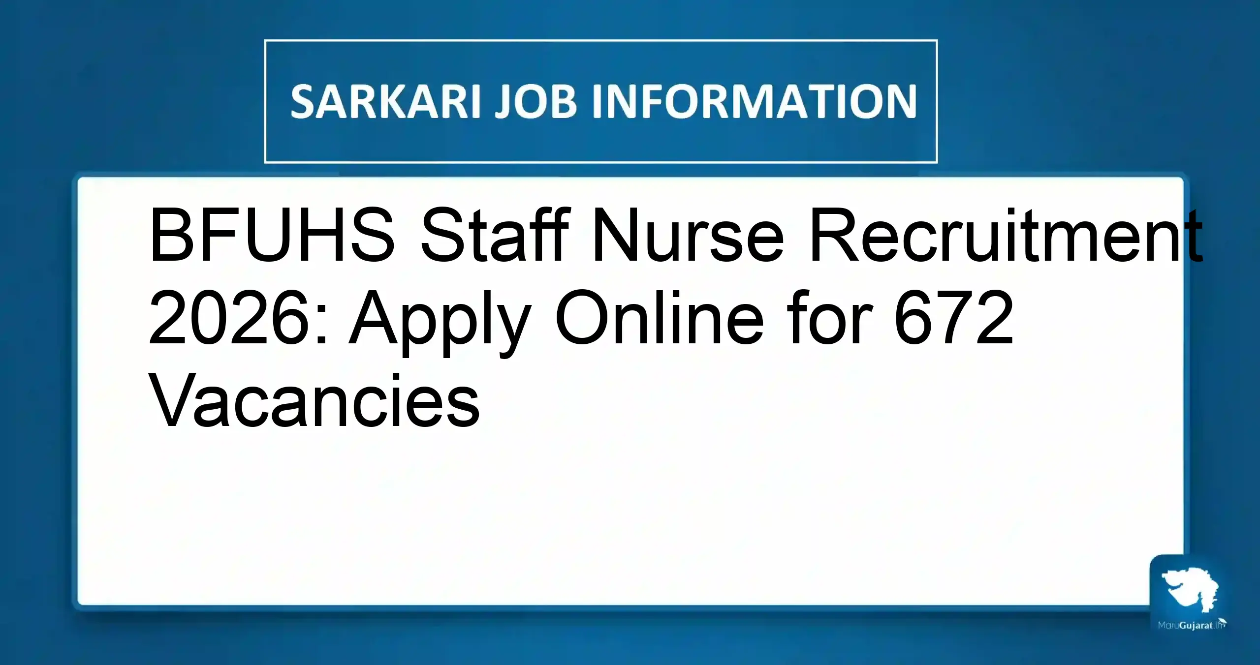 BFUHS Staff Nurse Recruitment 2026