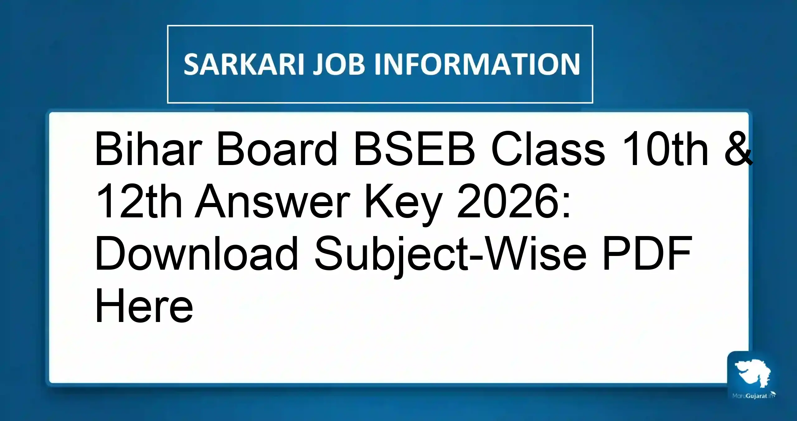 Bihar Board BSEB Class 10th Answer Key 2026