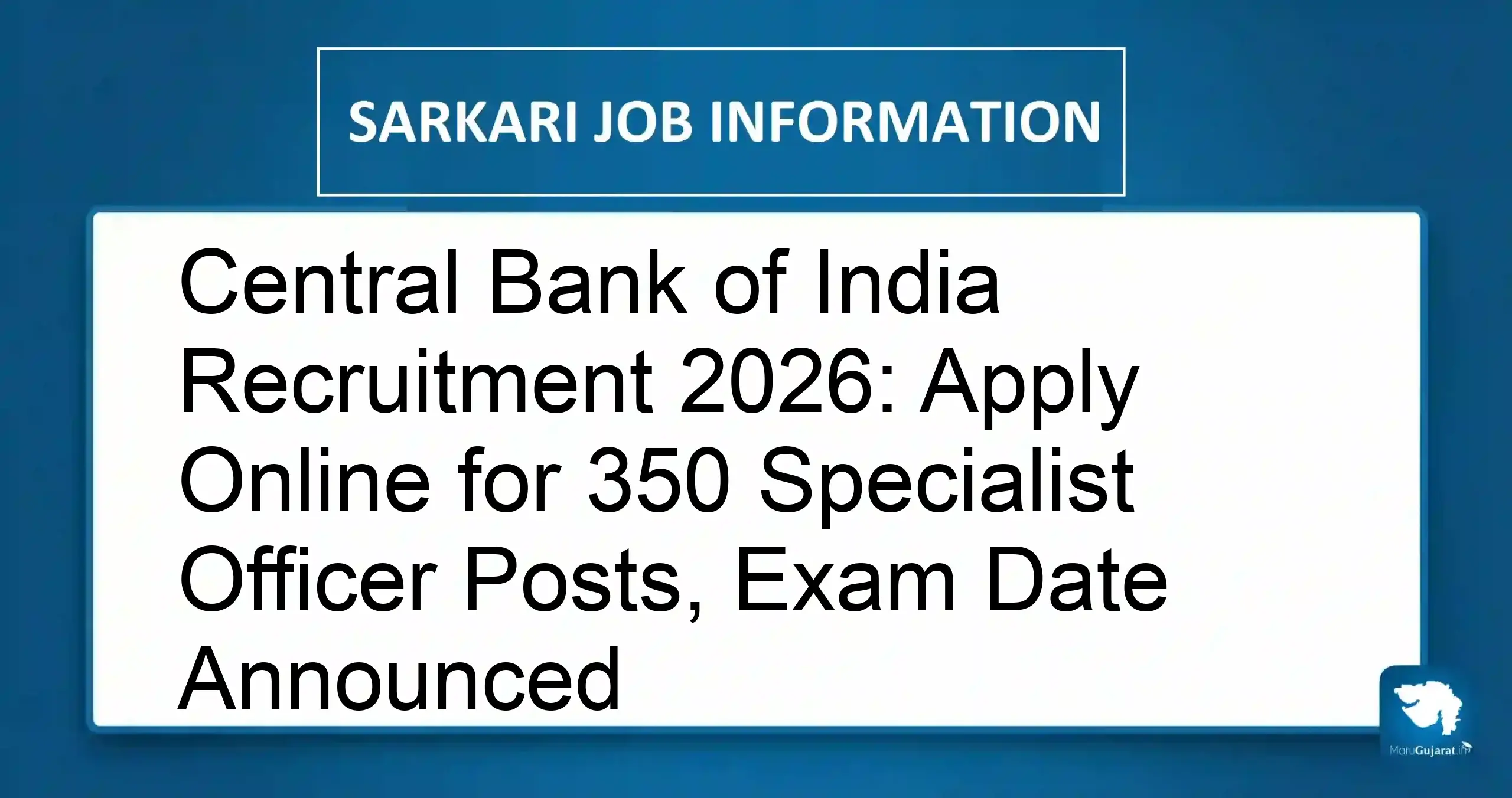 Central Bank of India Recruitment 2026