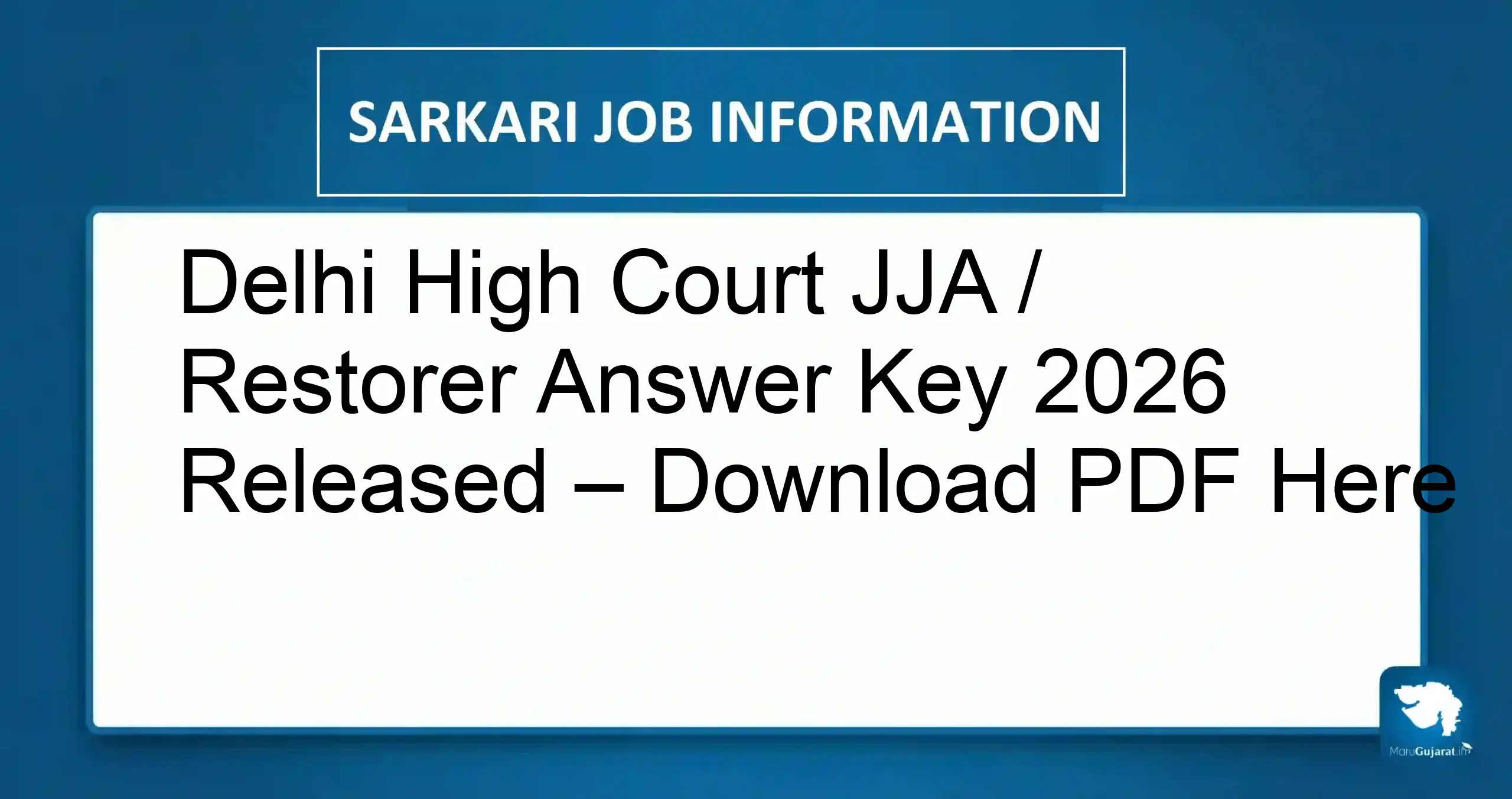 Delhi High Court JJA Answer Key 2026