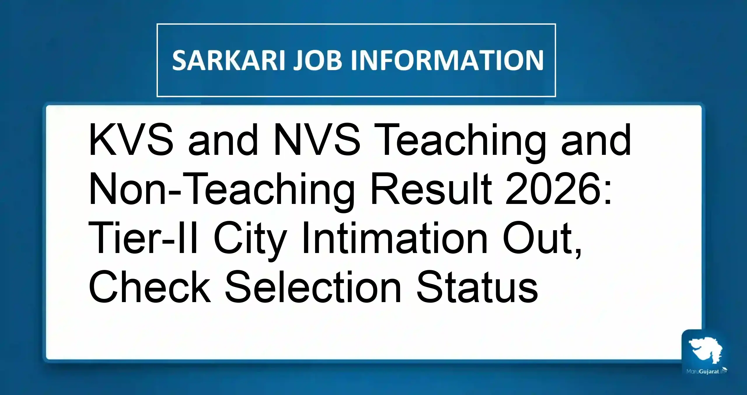 KVS NVS Result 2026
