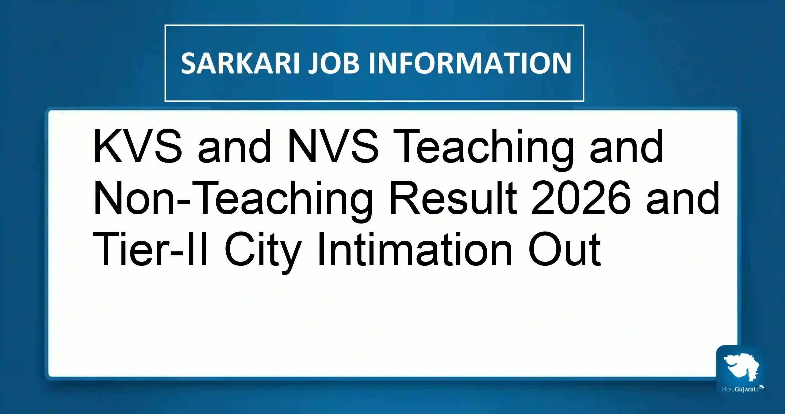 KVS NVS Result 2026