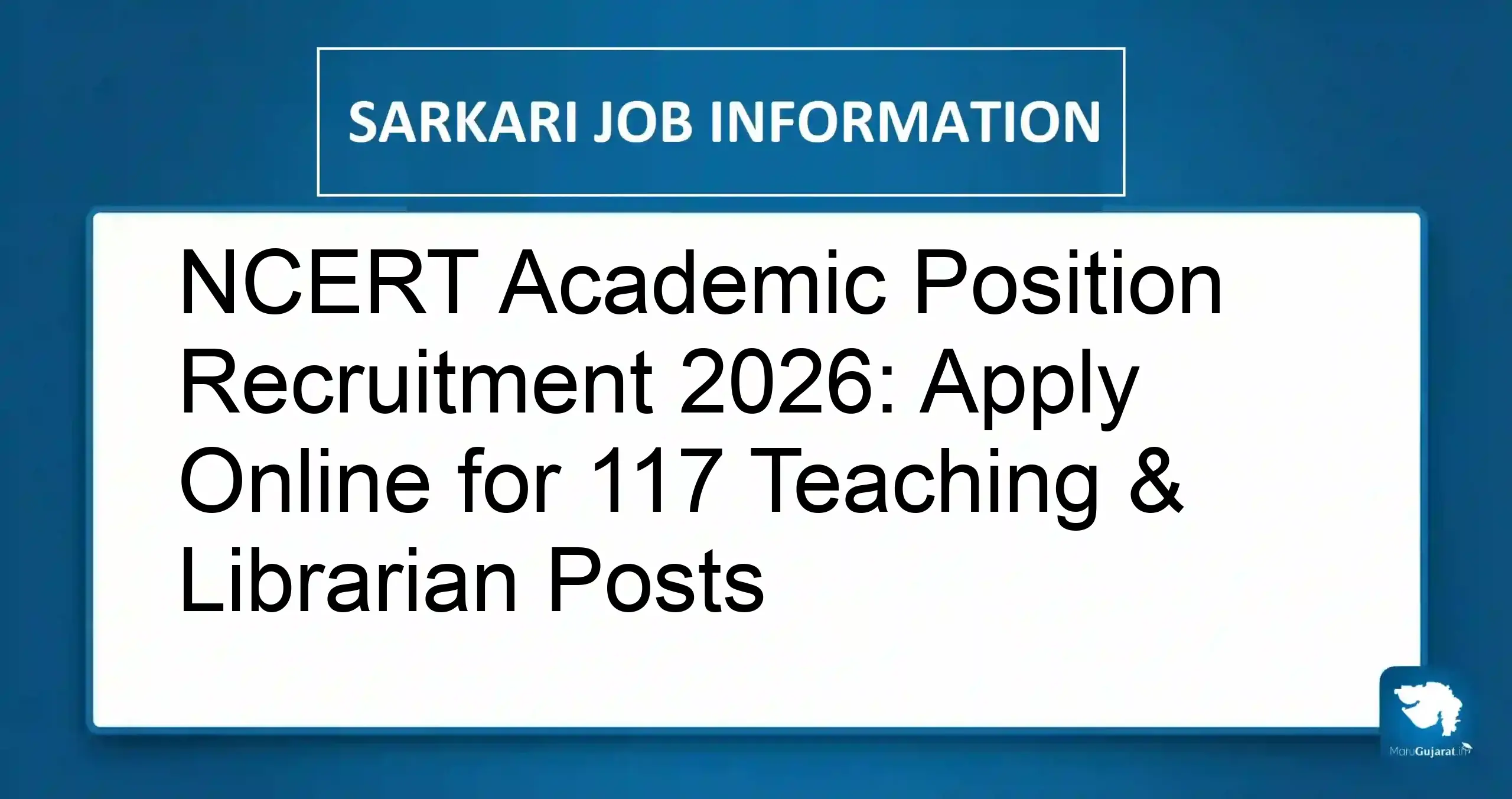 NCERT Academic Position Recruitment 2026