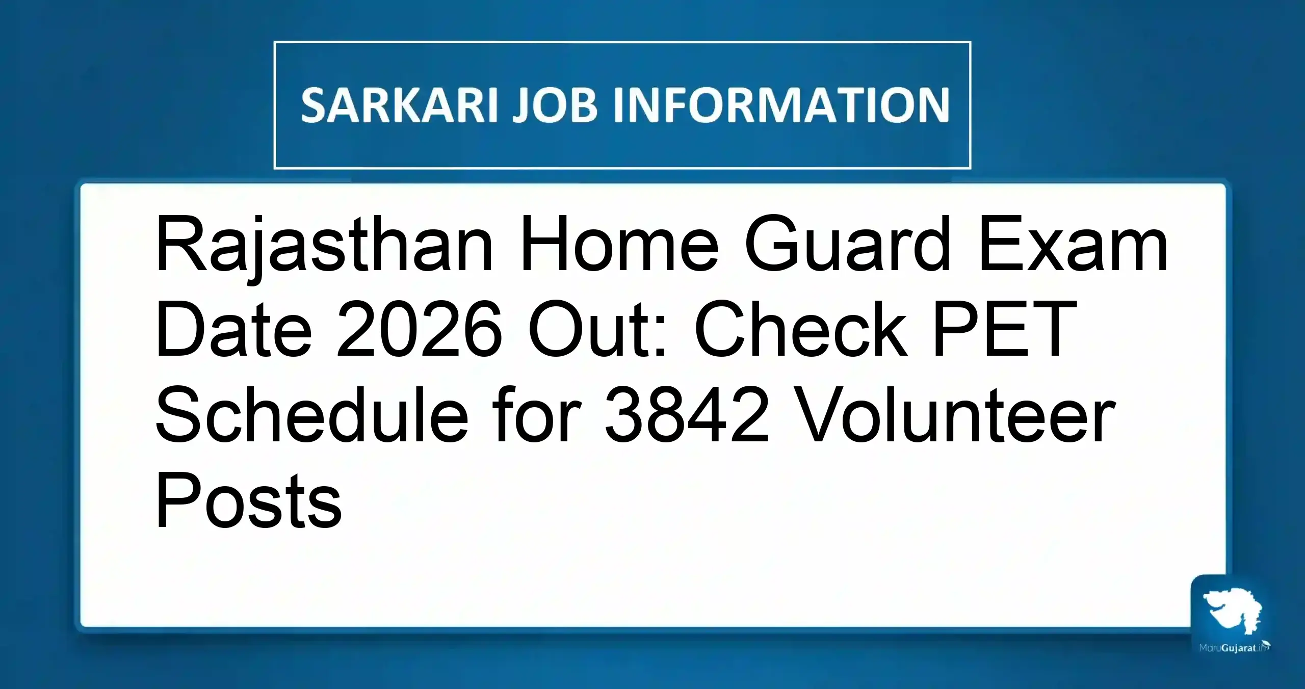 Rajasthan Home Guard Exam Date 2026