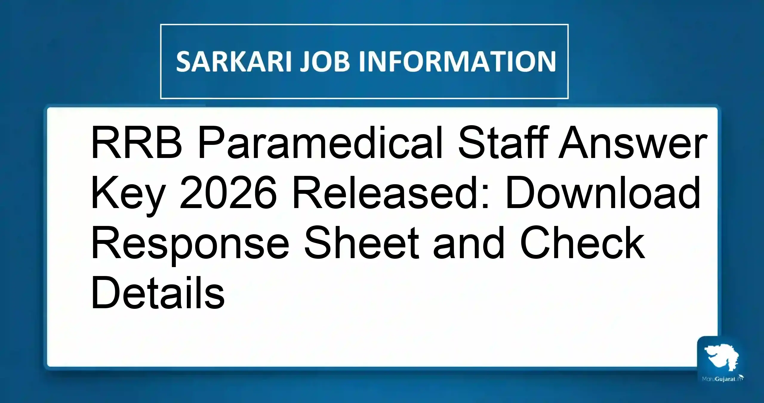 RRB Paramedical Staff Answer Key 2026