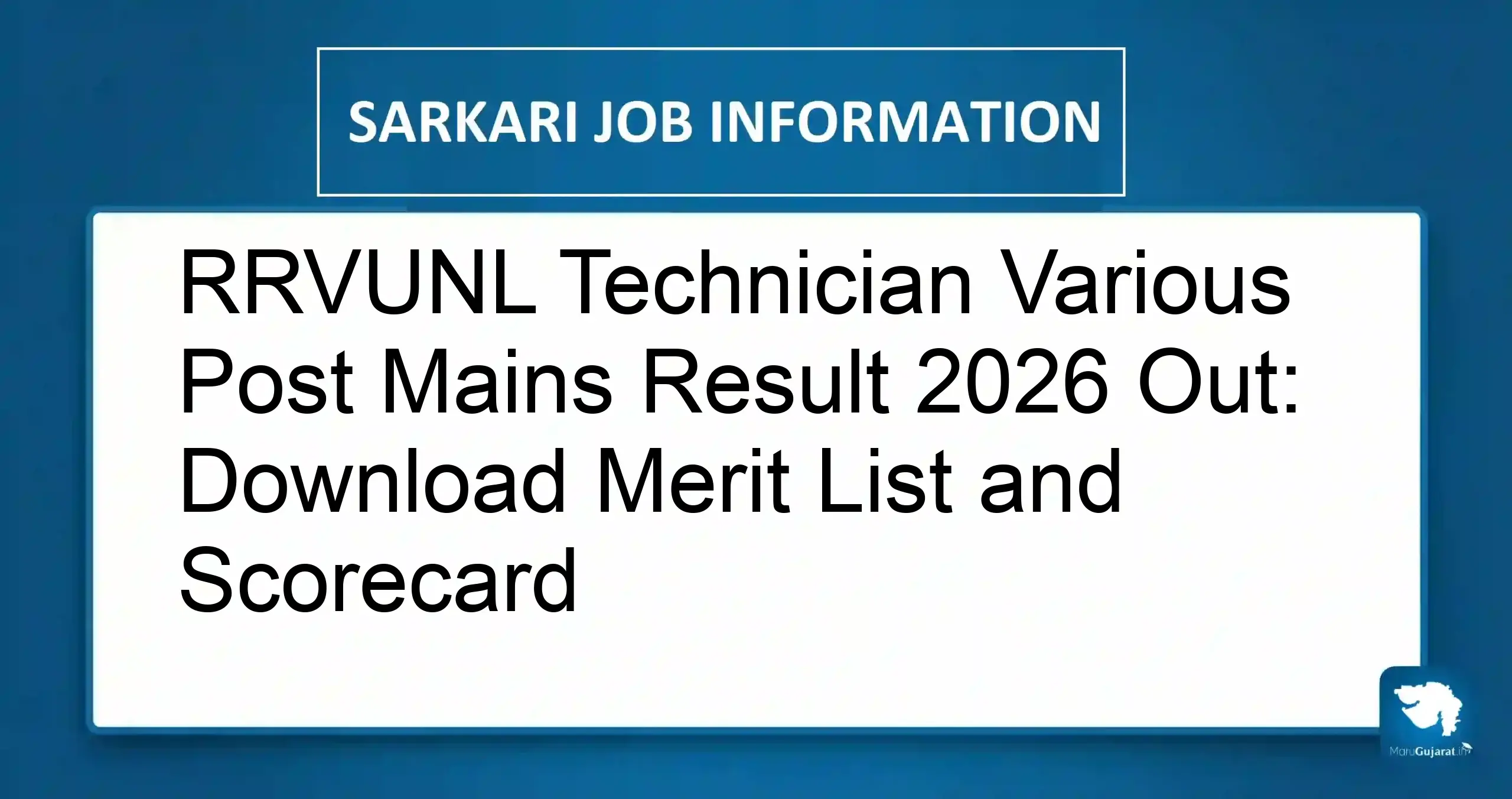 RRVUNL Technician Mains Result 2026
