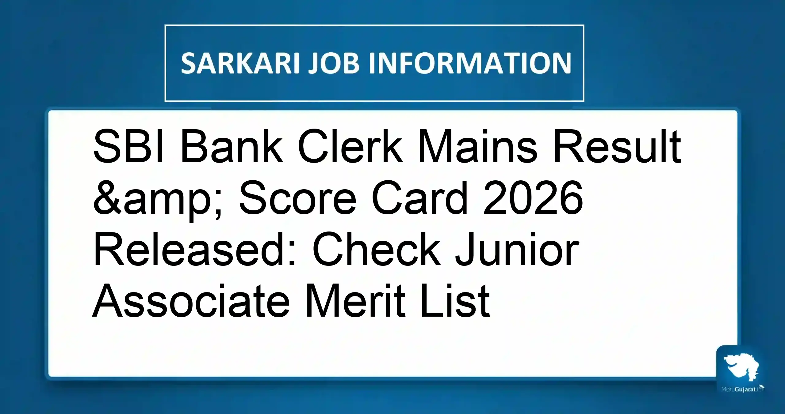 SBI Clerk Mains Result 2026