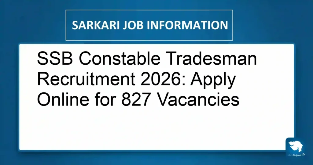 SSB Constable Tradesman Recruitment 2026: Apply Online for 827 Vacancies