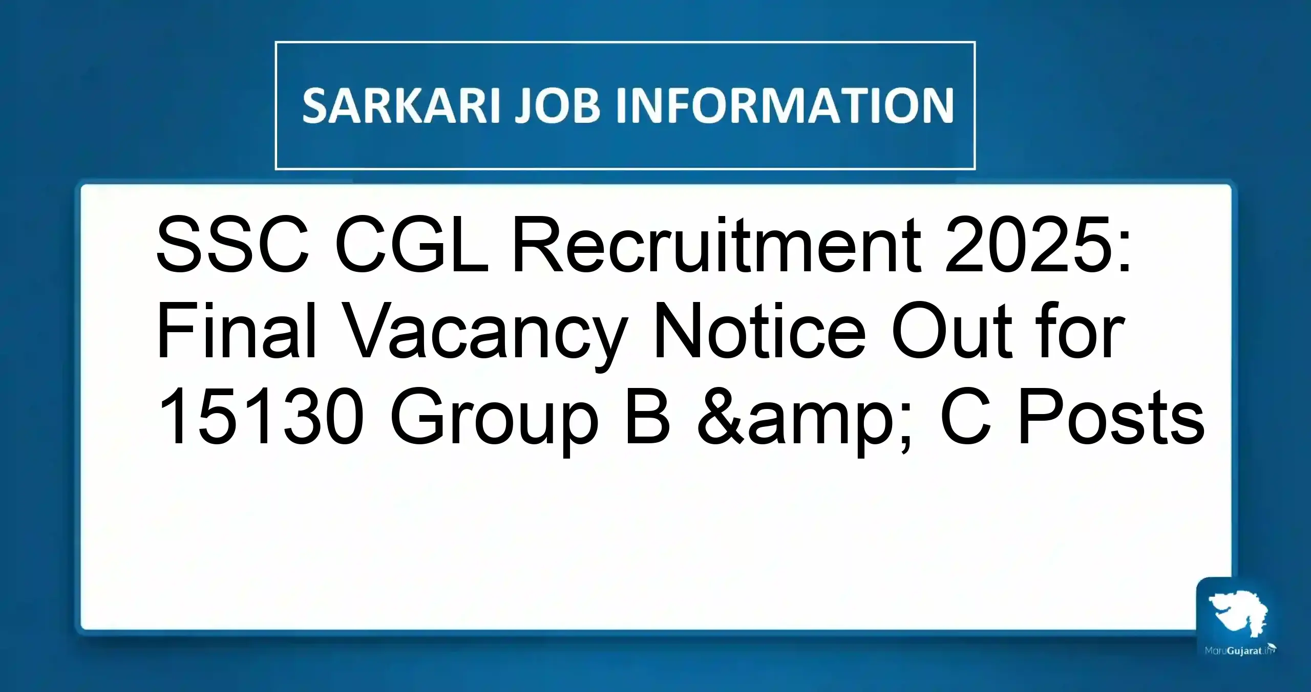 SSC CGL Recruitment 2025