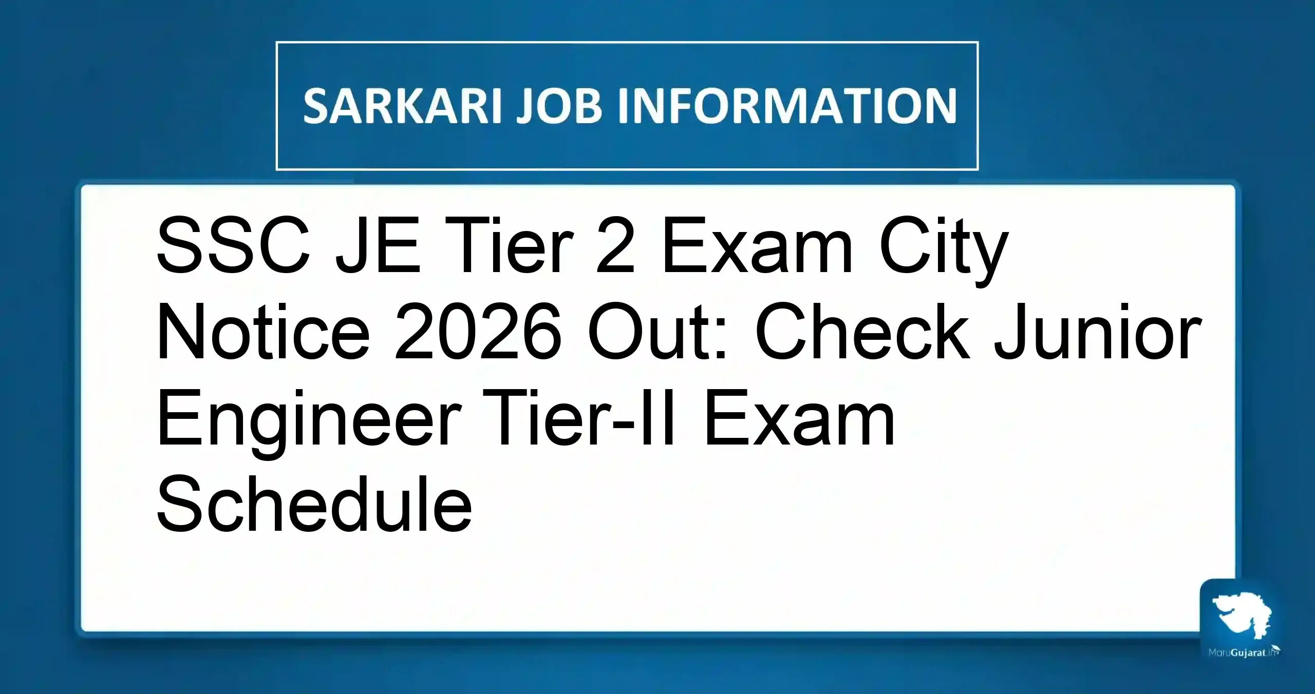 SSC JE Tier 2 Exam City 2026