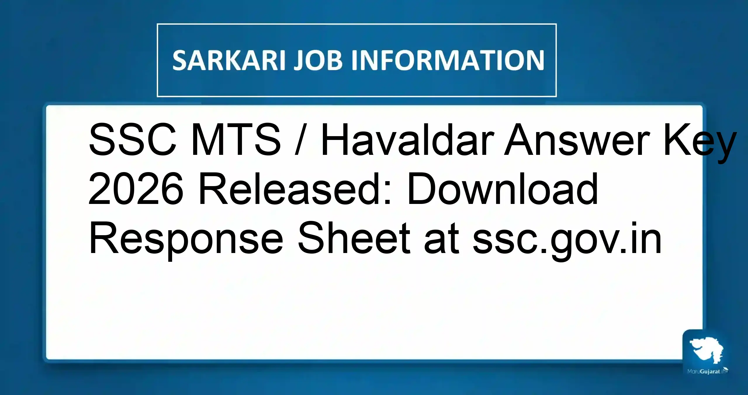 SSC MTS Answer Key 2026