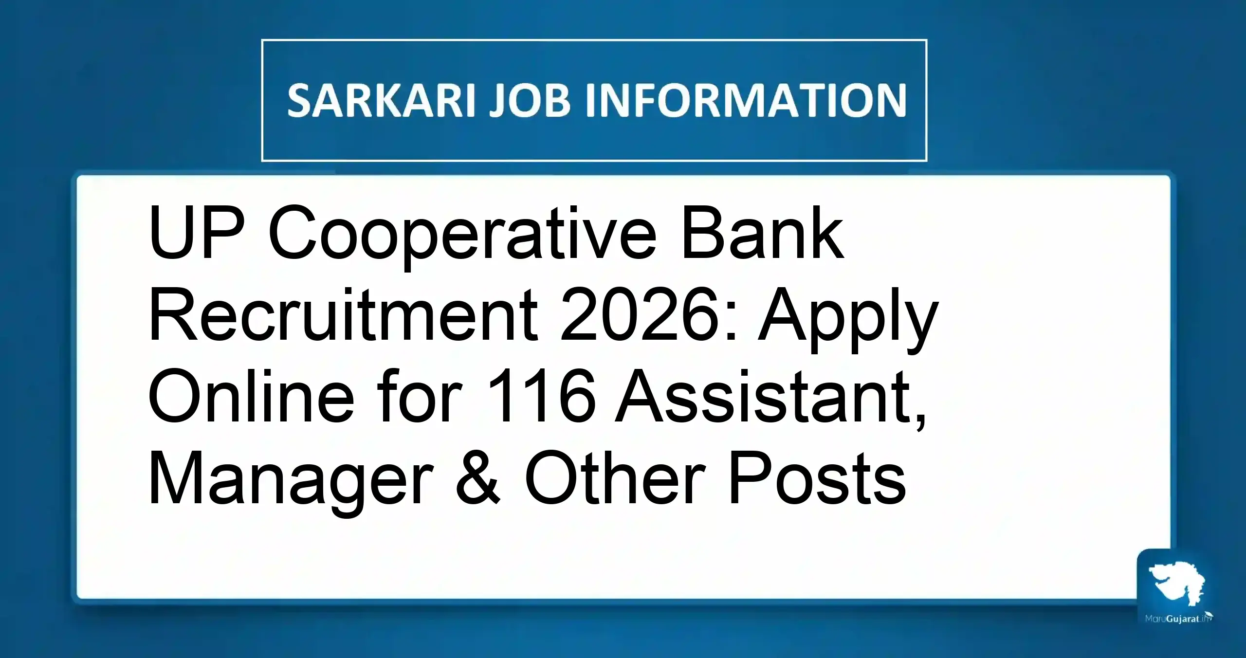 UP Cooperative Bank Recruitment 2026