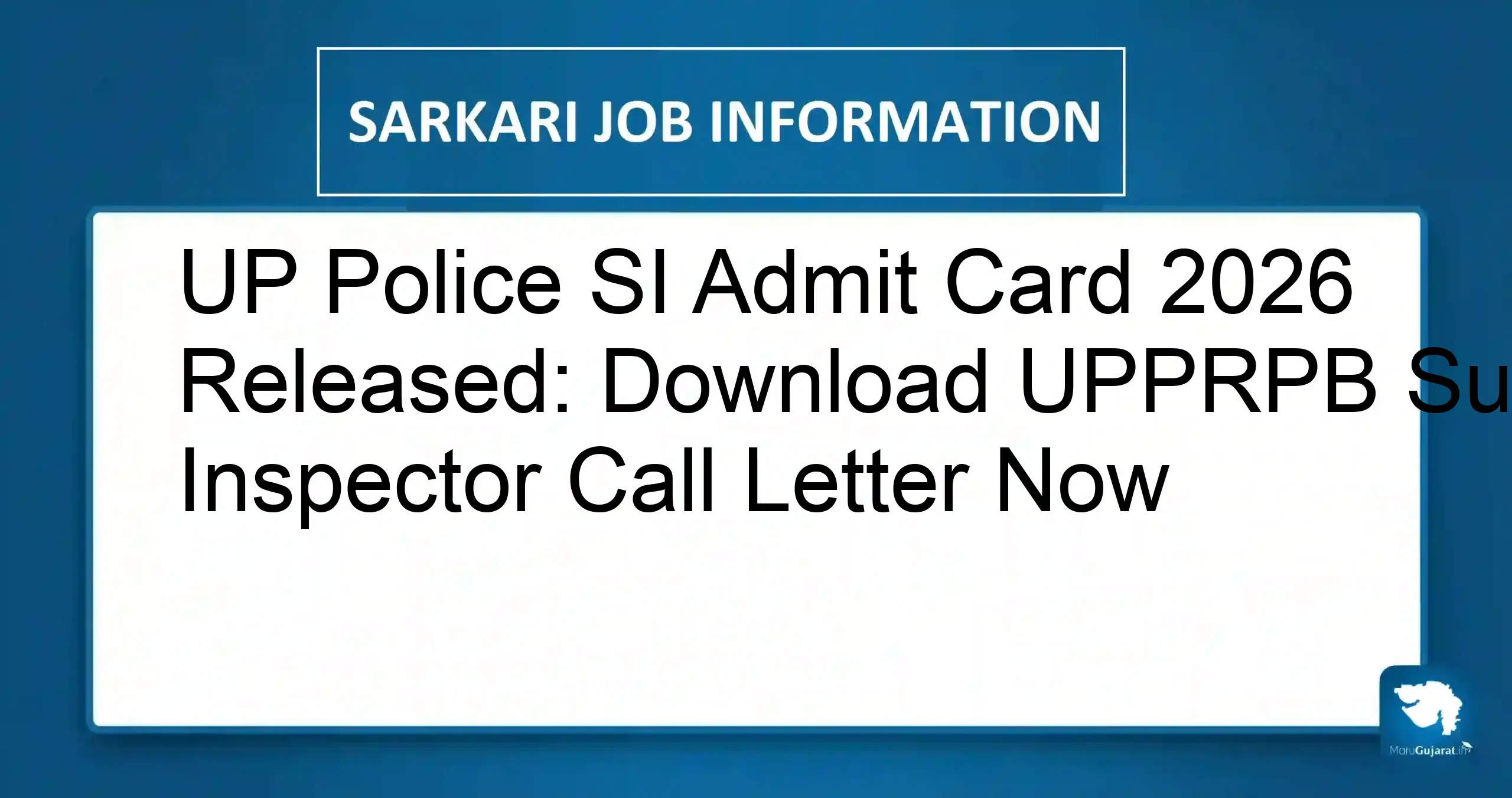 UP Police SI Admit Card 2026
