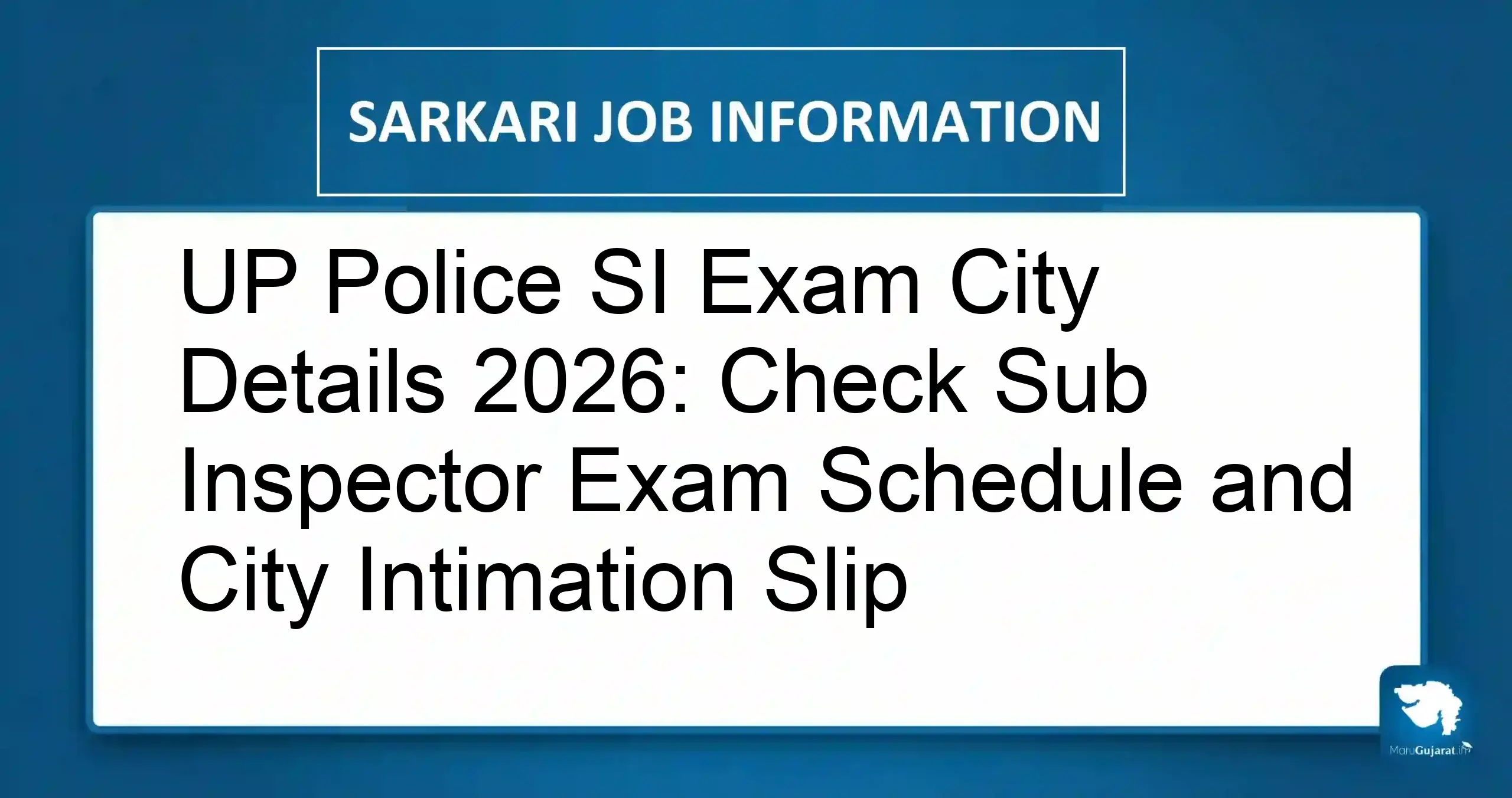 UP Police SI Exam City Details 2026