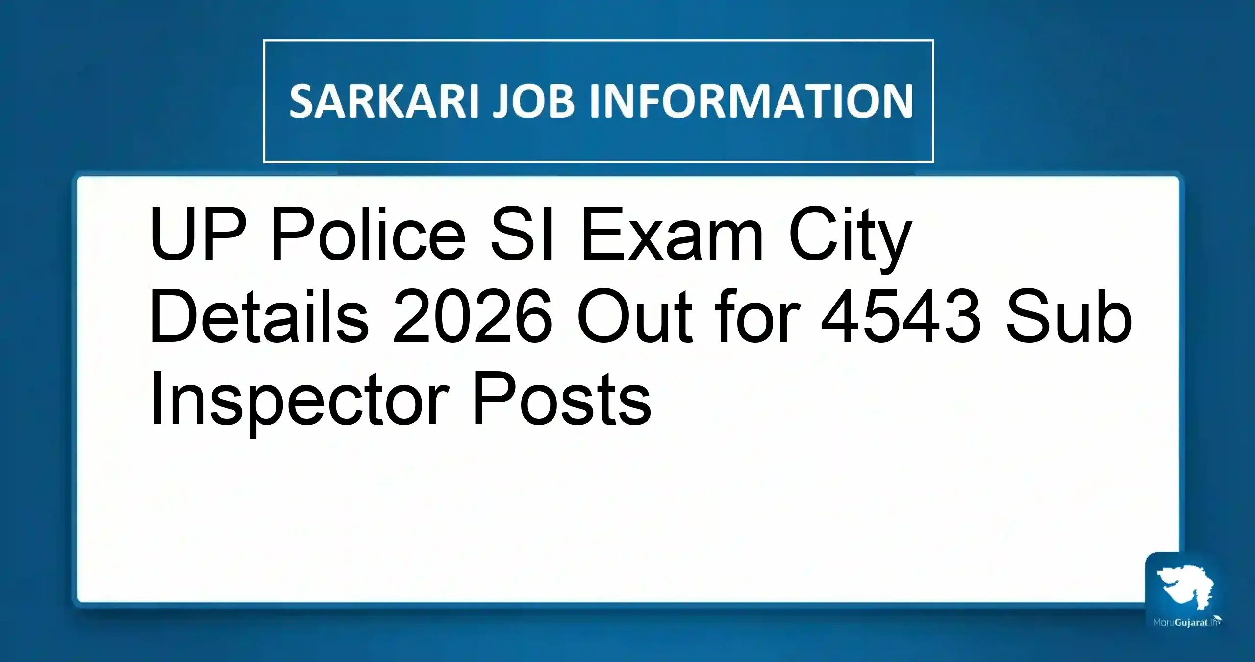 UP Police SI Exam City Details 2026