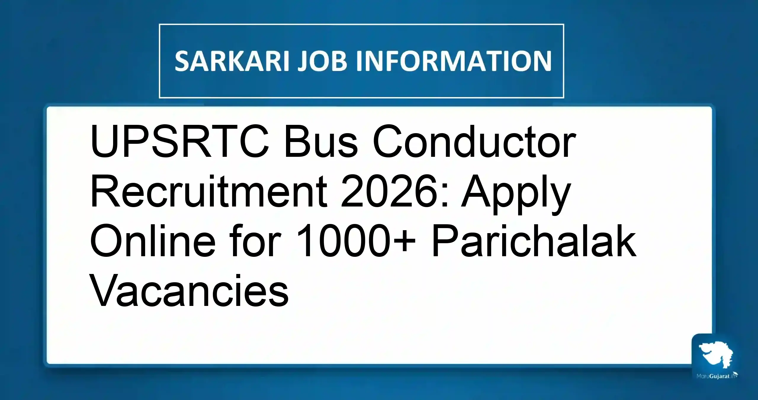 UPSRTC Bus Conductor Recruitment 2026