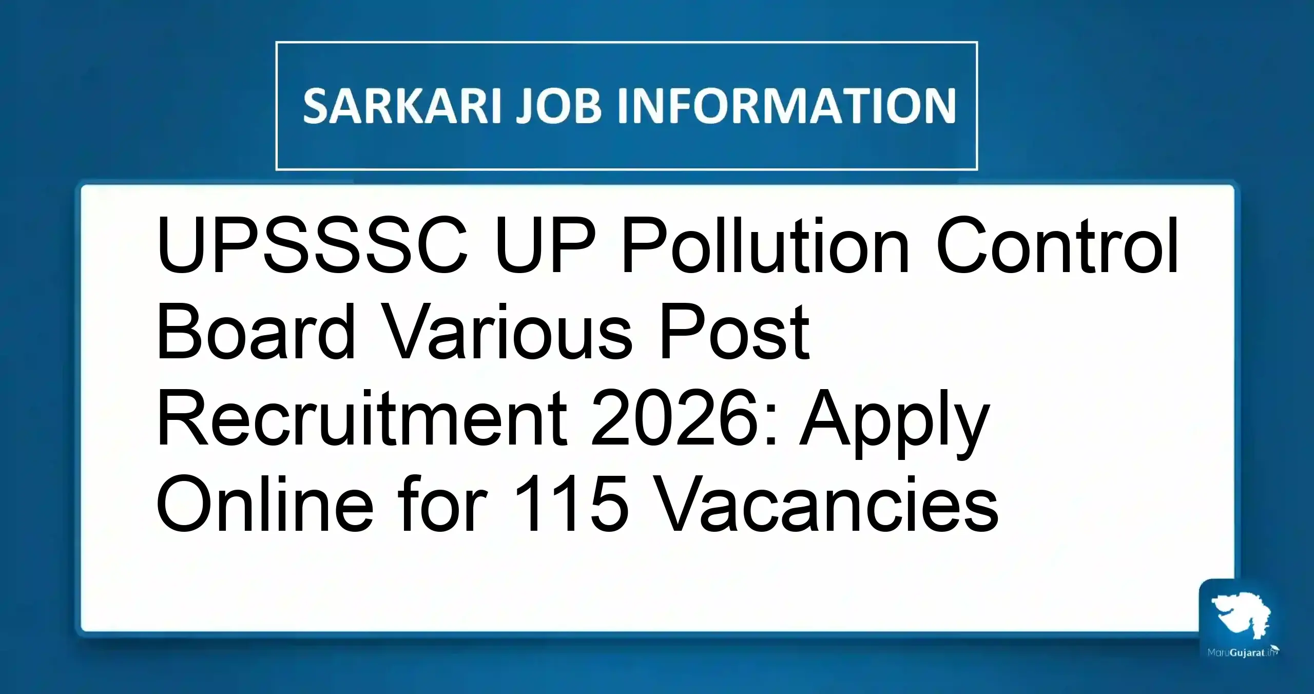 UPSSSC UP Pollution Control Board Recruitment 2026